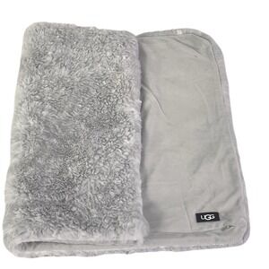 UGG Pillow Case Faux Fur Cover Sham Zippered Gray